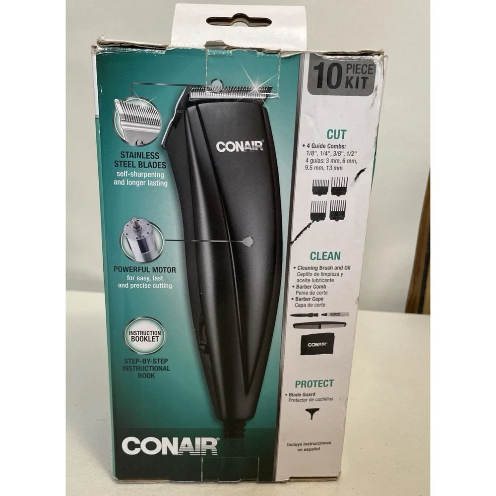 CONAIR Basic Cut Home Haircutting Clippers Kit‎ 10 Piece Set FREE BONUS GIFT New